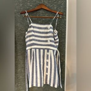 Suboo open back summer dress, size m, blue and white strip